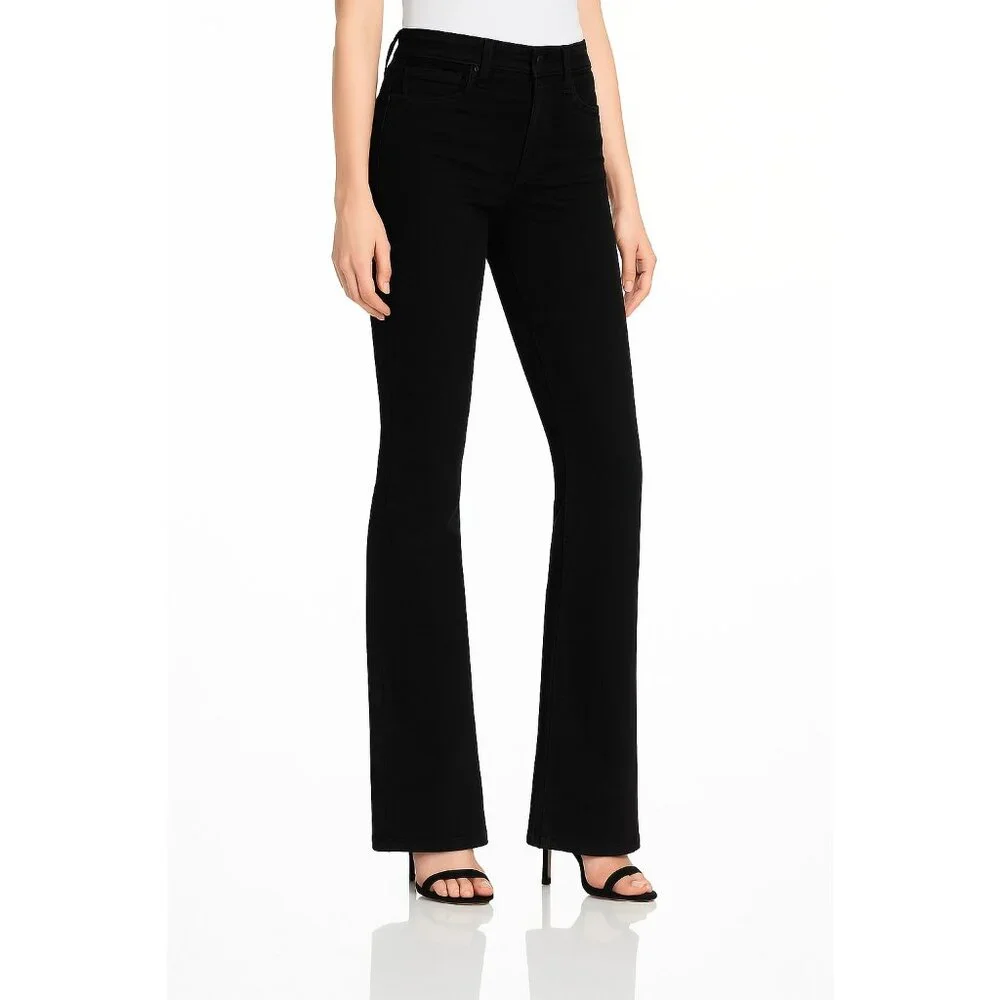 NWT J Brand Maria Flare in Black High Rise Velvet Stretch Trouser Pants 32 x 33½